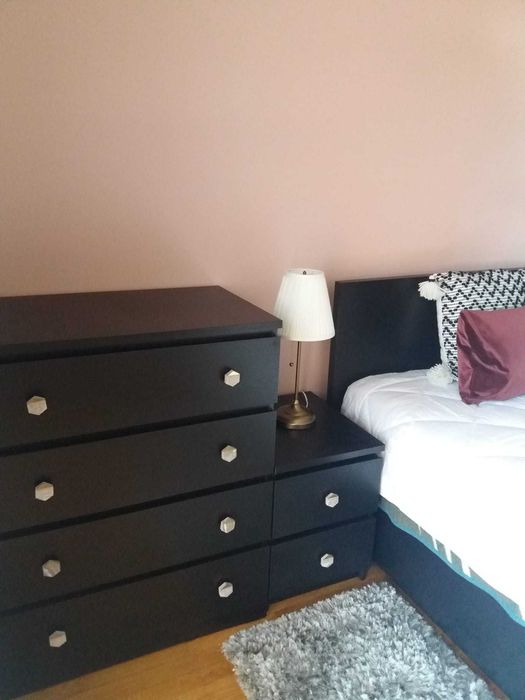 Quarto MALM Preto Completo (sem colchão)