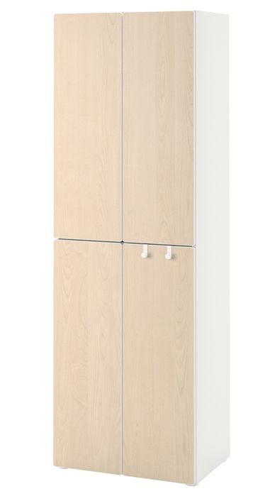 Гардероб, біла береза, з 2 вішалками для одягу