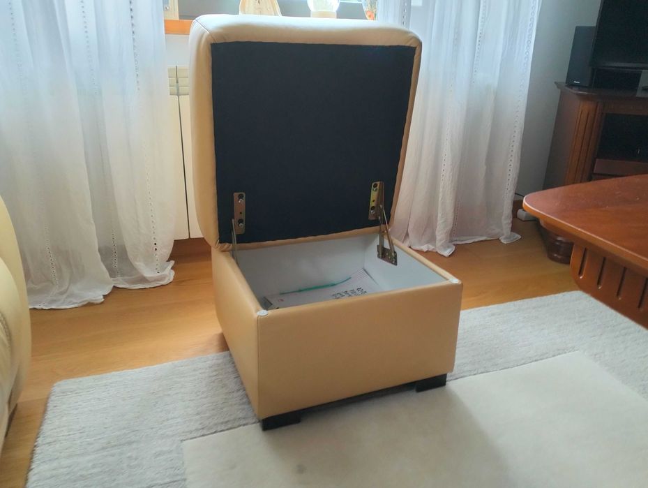 Komplet wypoczynkowy ze skóry naturalnej