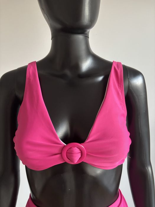 fuksjowy różowy kostium kąpielowy stanik figi 38 M dwuczęściowy