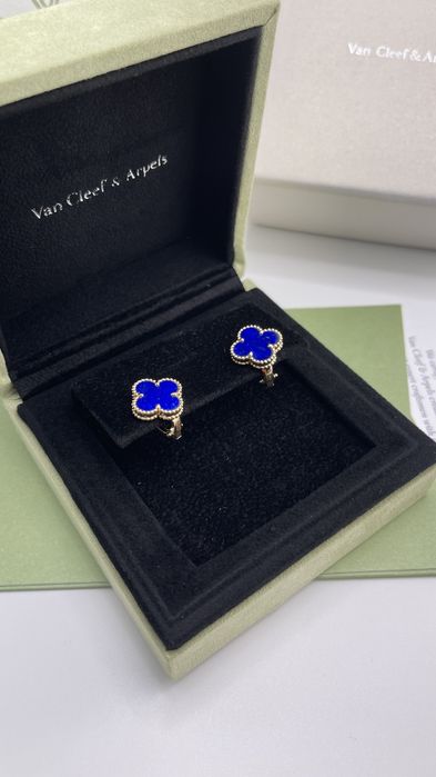 Золотые серьги в стиле Van Cleef
