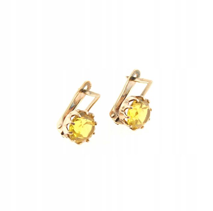 Eleganckie złote kolczyki ANGIELSKIE CUBIC ZIRCONIA ZŁOTO p.585