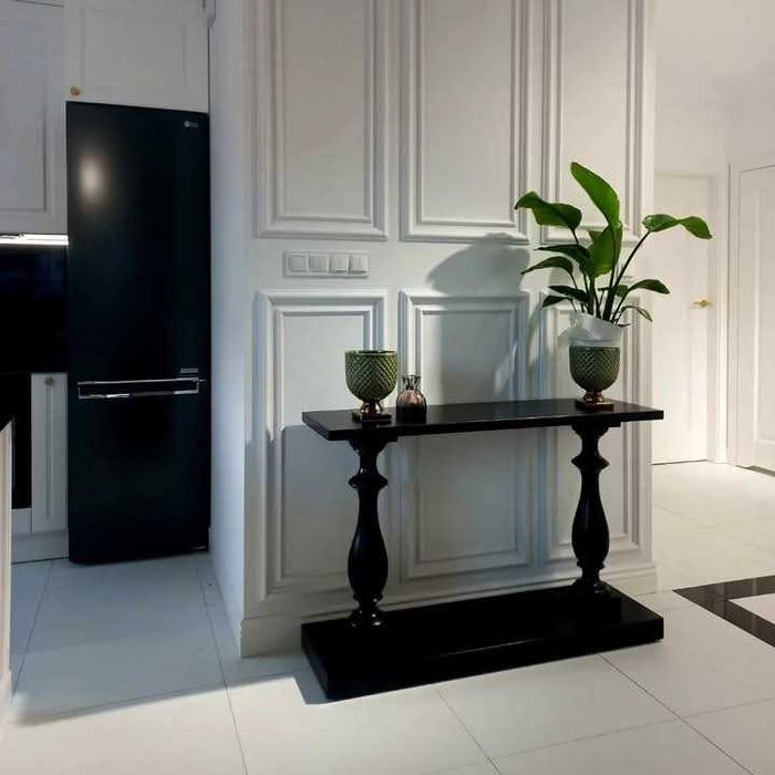 konsola drewniana  czarna 140 cm