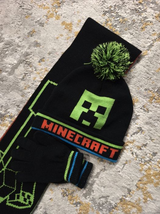 Cachecol, gorro e luvas Minecraft criança