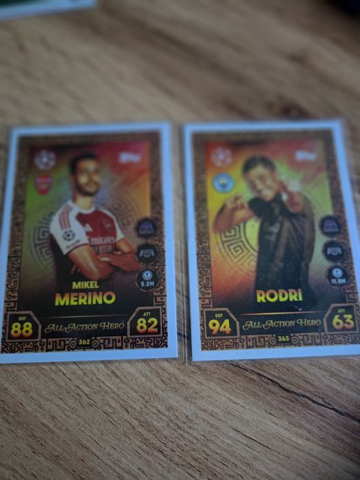 Karty Match Attax 2025/26 All-Action Hero: Rodri, Mikel Merino | Zestaw