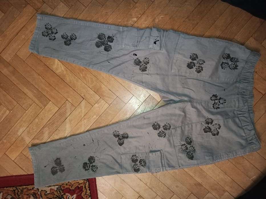 Spodnie zwężane slim tiedye tye dye ze wzorami wzorem