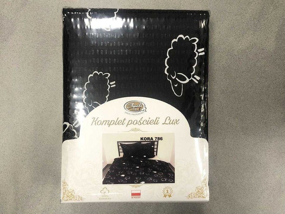 Pościel KORA LUX 160-200+2x70-80 BARANKI BIALE I CZARNE