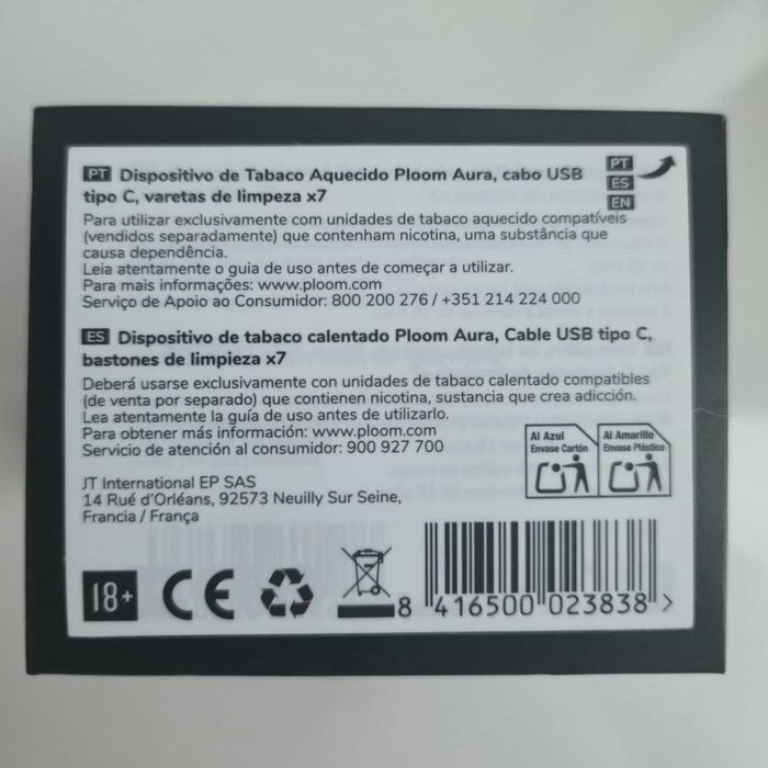 Máquininha de Tabaco Ploom Aura Jet Black NOVA
