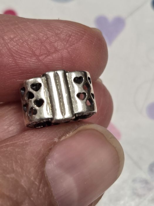 Charms srebro kryształy EKG serce serduszko