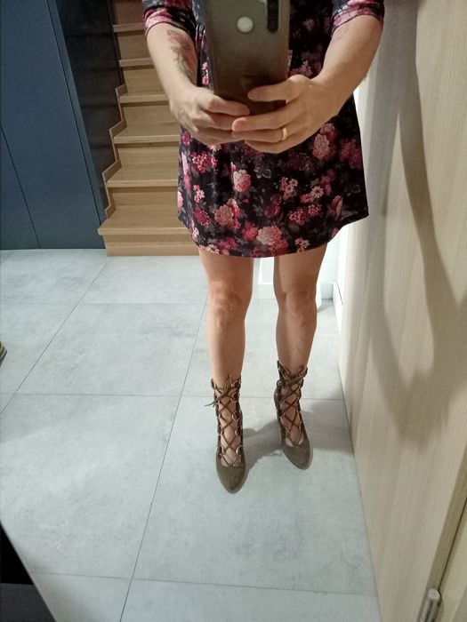 Skórzane botki h&m 37 raz ubrane