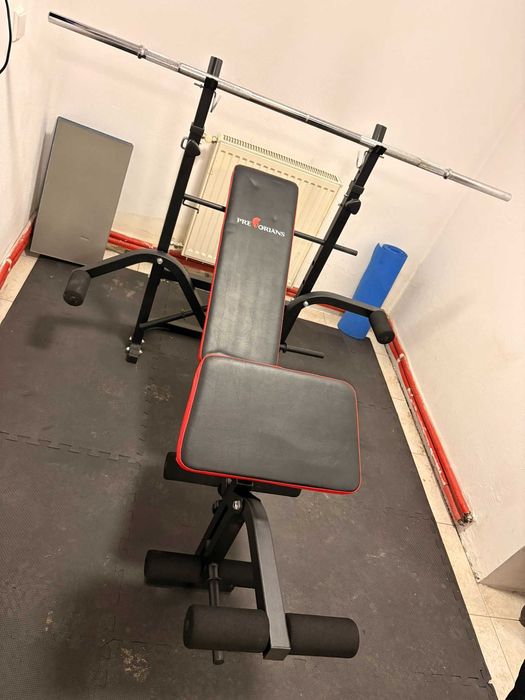 Ławka treningowa + gryf prosty