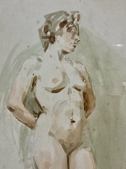 Cudowna Para Aktów Obrazów aukcyjnych Akwarela Nikolai Bortnikov 1958