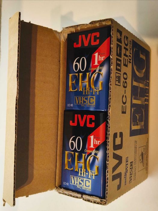 Cassetes JVC 10x EC-60 EHG VHS-C. Filme não utilizado Nova caixa