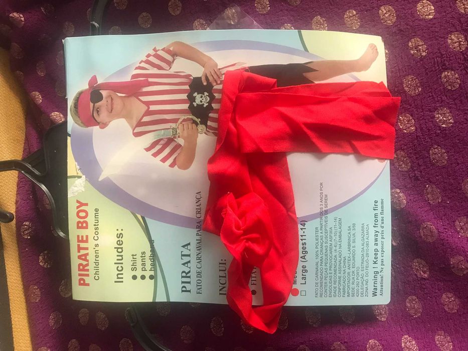 Fatos de carnaval disfarce de Pirata 7-10 anos