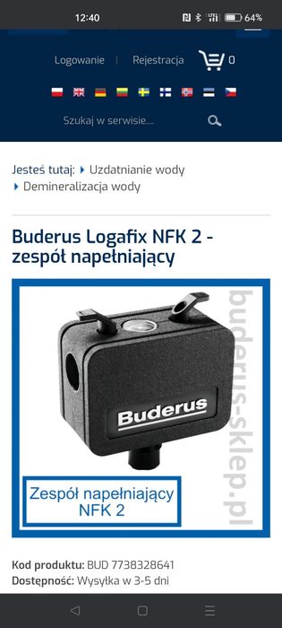 Zespół napełniający Buderus NFK.2