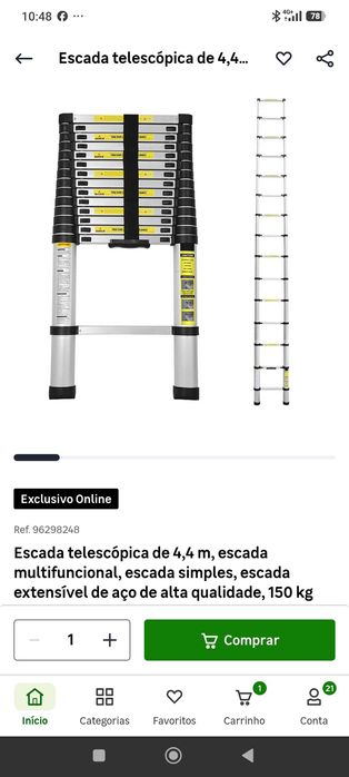 Escada telescópica a estrear e ainda embalada
