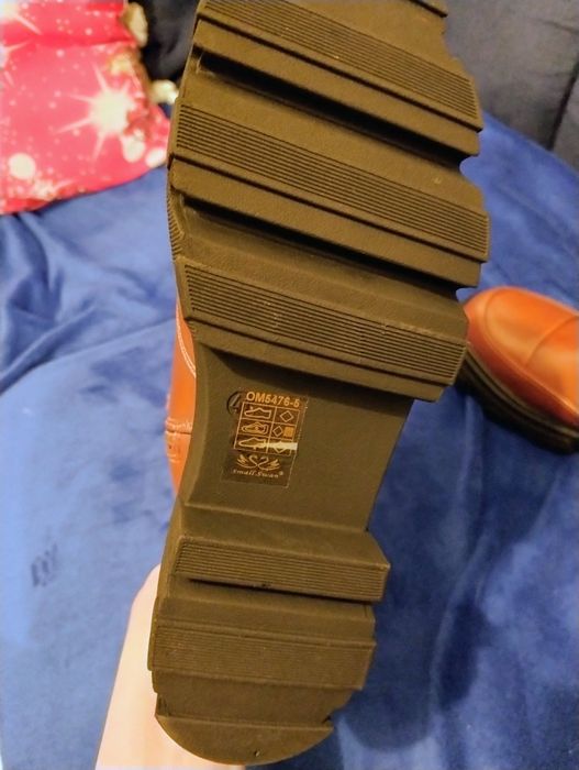 Nowe wysokie botki kozaki sztyblety brązowo-czarne na platformie 41