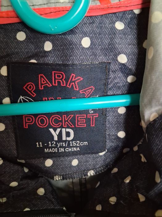 Kurtka przeciwdeszczowa, parka dla dziewczynki rozm.152 cm