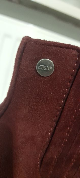 Bordowe botki na słupku  big star