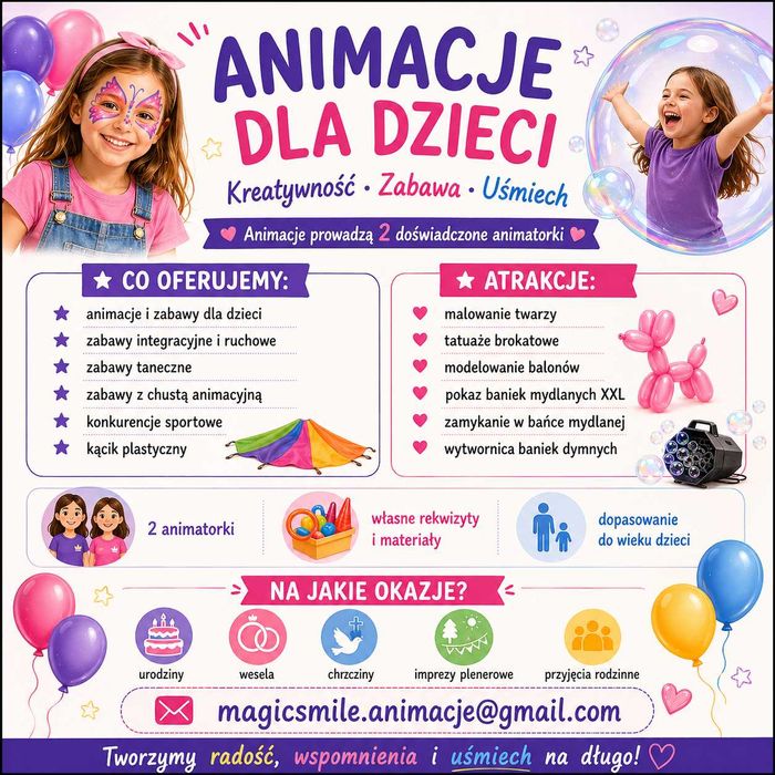 Animacje dla dzieci! / Animatorki dla dzieci!