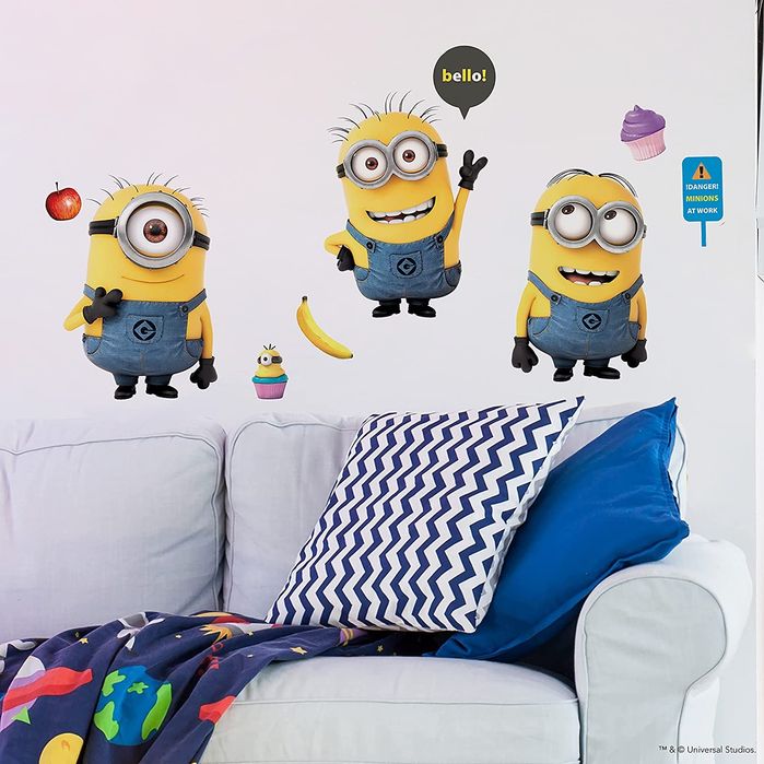 Winylowe Naklejki Dekoracyjne na Ścianę Minionki
