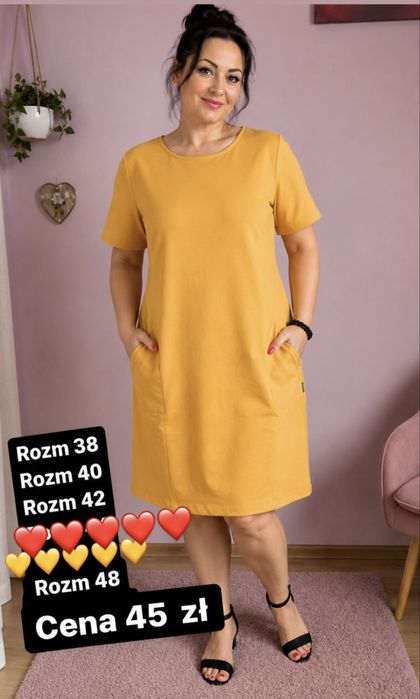 Sukienka żółta biust 95