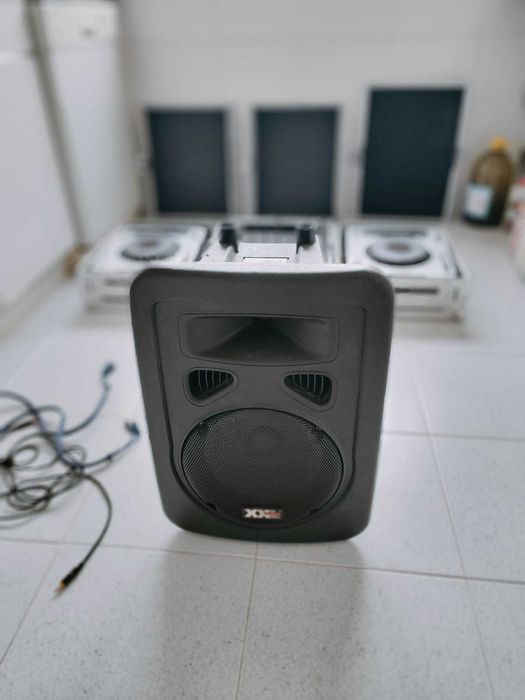 Pioneer DJM 600+2 CDJ 800 MK2+ RP-DH1200+coluna+ amplificador+Malas