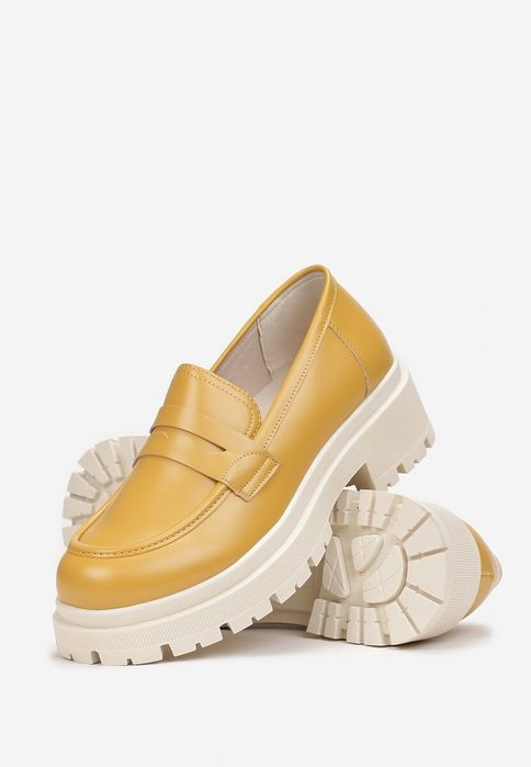 Żółte mokasyny damskie R 38