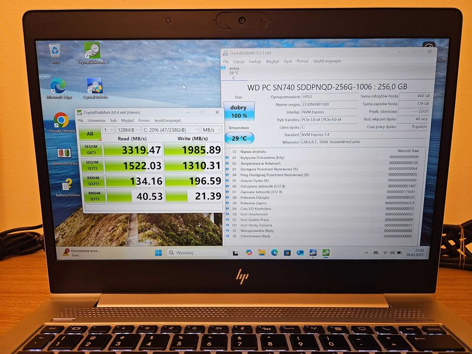 laptop HP EliteBook 830 G5 wraz ze STACJĄ DOKUJĄCĄ 230W. i5-8gen,512+8