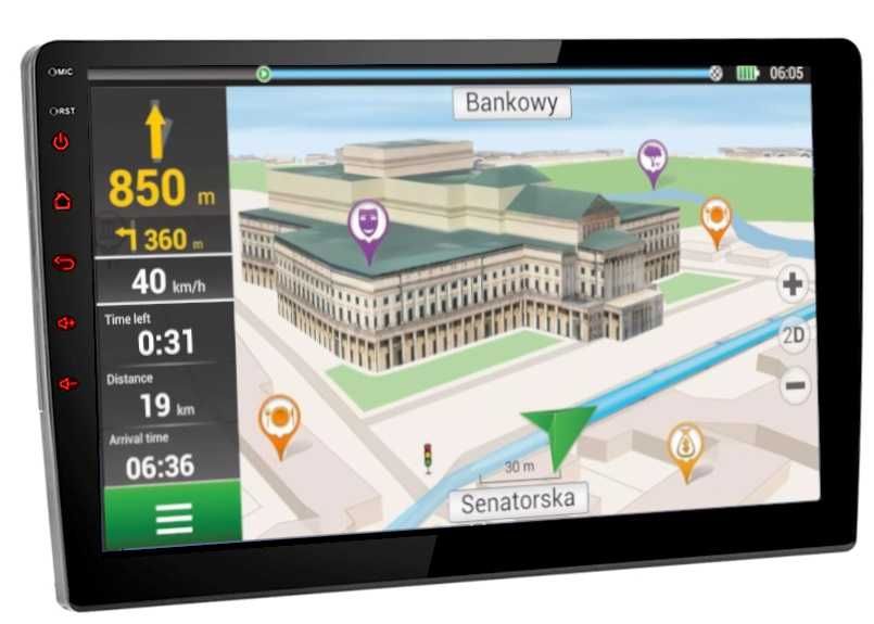 Radio 2DIN Nawigacja GPS Android 8.1 WiFi - Sklep Elektronika Tores