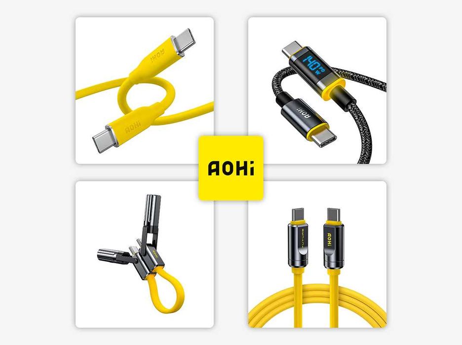 Кабель AOHI 140W 240W Silky Magline Prometheus Adonis силіконовий EDC