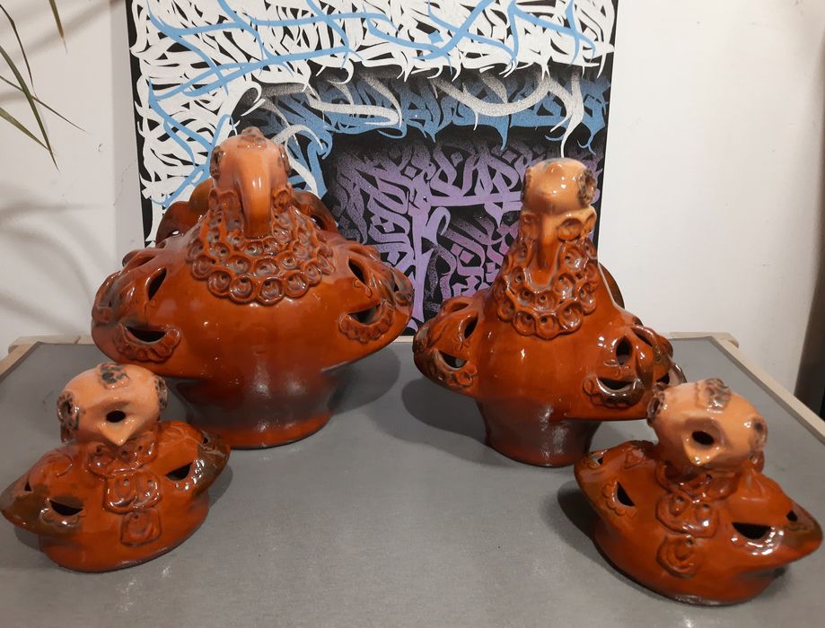 Сім'я індиків статуетка кераміка майоліка Виноградів ссср