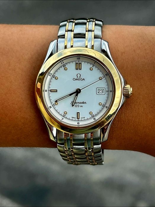 Omega Seamaster 120m Quartzo Ouro 18k 2003 Full Set