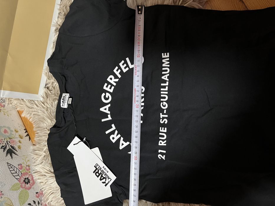 Karl Lagerfeld t-shirt koszulka czarna napisem r XS przyjemny materiał