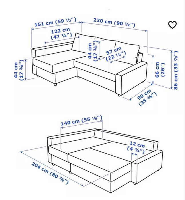 Sofá cama de canto 3 lugares c/arrumação