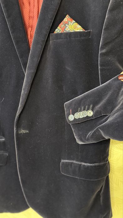 Велюровий синій піджак