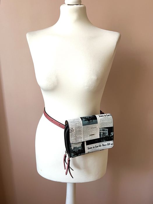 Torebka mała nerka saszetka kopertówka gazeta komiks vintage Parfois