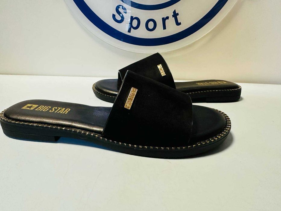 Big Star klapki czarne cekiny 36 - 41  RR274618