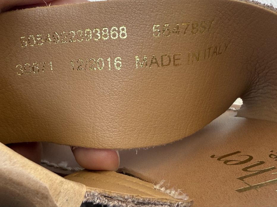 Klapki skorzane na slupku eleganckie 41 quiet luxury