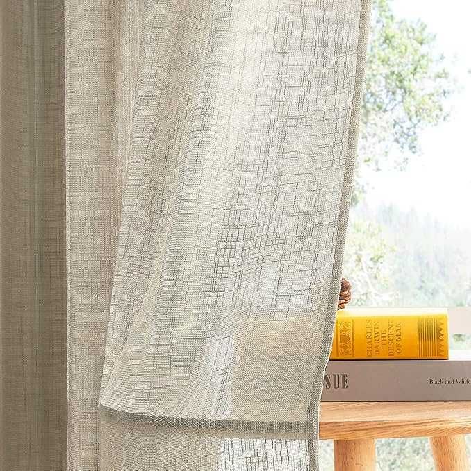 Zasłona Boho 1 szt, 245 (szer.) x 140 cm (wys.) Przelotki Lniany Efekt