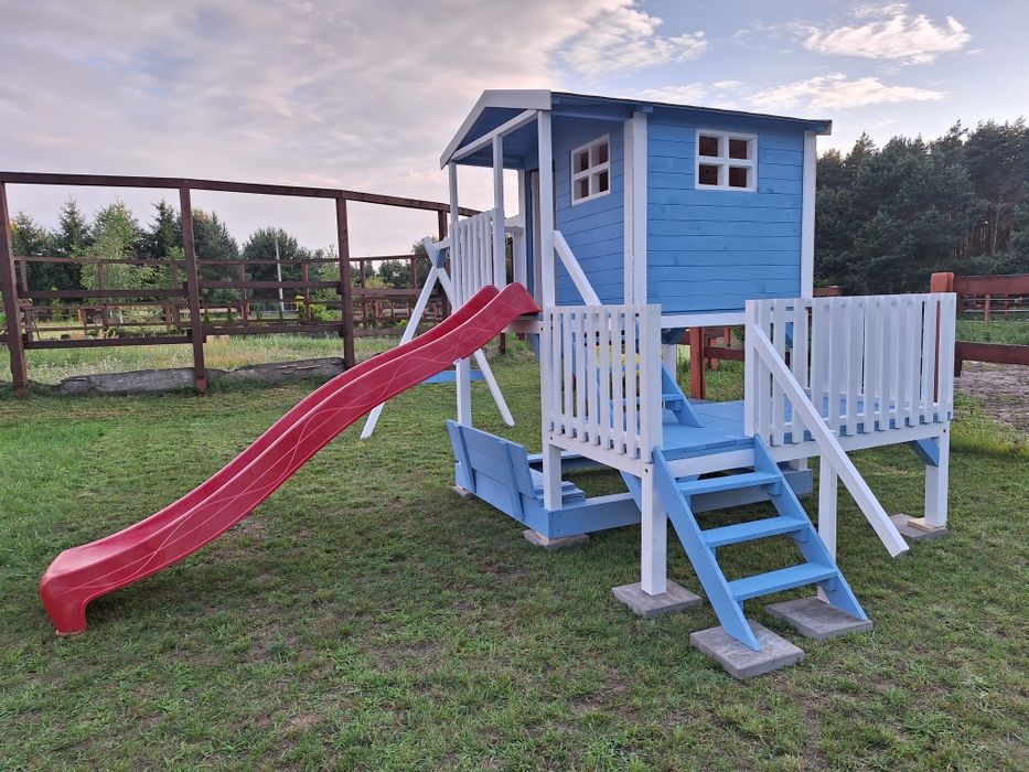 Plac zabaw dla dzieci Asia domek zjeżdżalnia taras piaskownica huśtawk