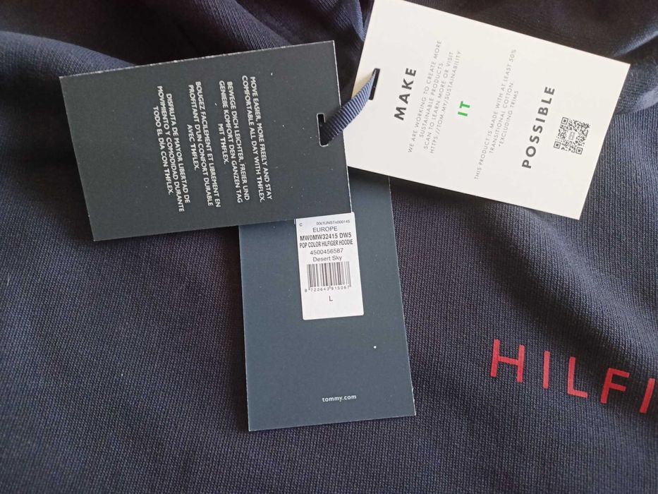 Granatowa bluza Tommy Hilfiger Pop Color Hoodie rozmiar M