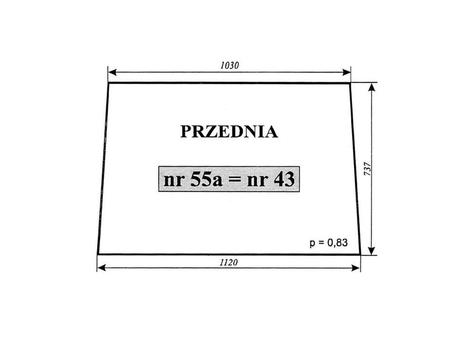 szyba przednia mf-255 grzywna 43