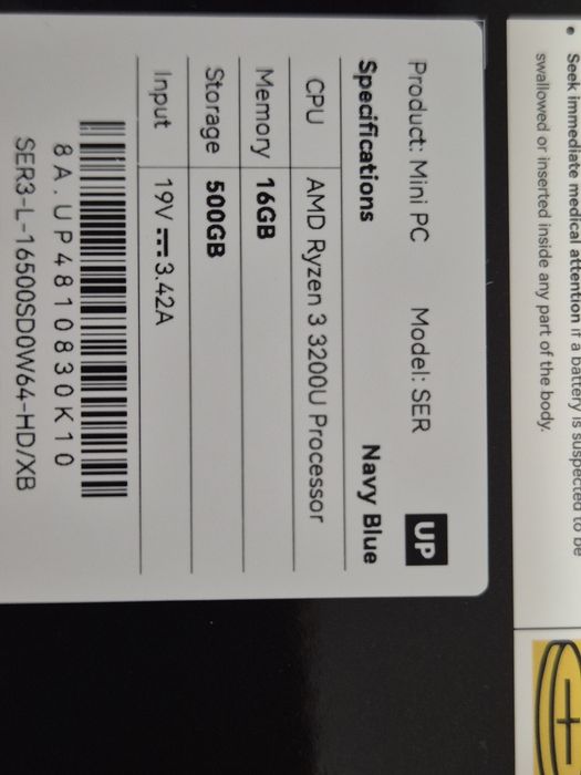 Міні ПК Beelink SER3 Новий AMD Ryzen 3 3200U /16GB /500GB M.2 NVMe