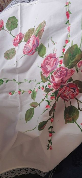 Toalha em algodão pintada à mão