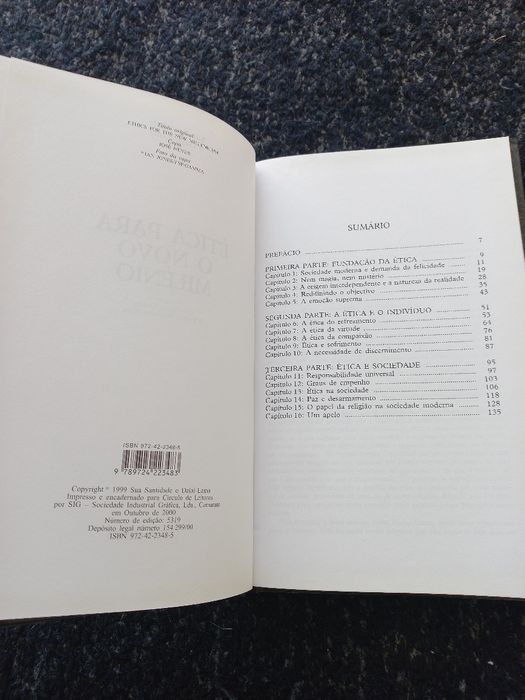 Livro Ética para o novo Milénio