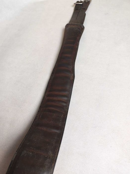 Brązowy, skórzany popręg z regulacją 100- 140 cm