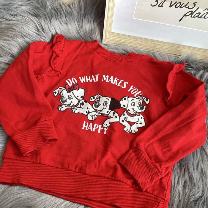 Disney bluza dalmatyńczyki czerwona falbanka 100% bawełna 104