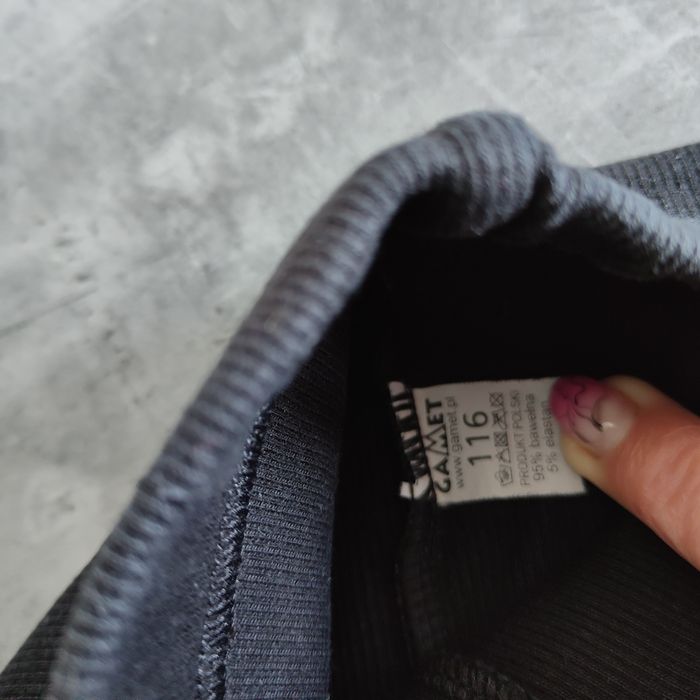 Czarne prążkowane leginsy, getry, geterki rozmiar 116