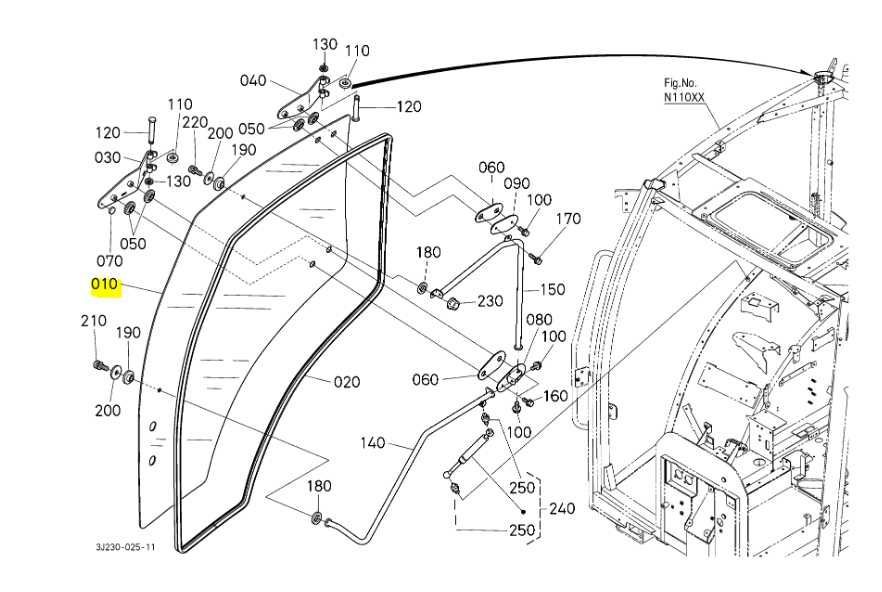 Oryginalna Szyba Drzwi Prawych Kubota Seria M GX